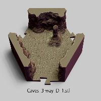 Puzzle Lock,Caves,Cave - 3 Way - Type B-1