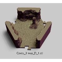 Puzzle Lock,Caves,Cave - 3 Way - Type D-1