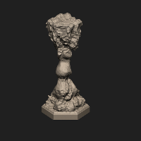 Hex Tiles,1 Hex,Organic Columns 4-2 (Base Attached)
