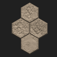 Hex Tiles,4 Hexs,Hex 4-4