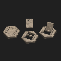 Hex Tiles,1 Hex,Trap Door (Set 1)
