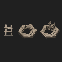 Hex Tiles,1 Hex,Trap Door (Set 3)