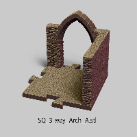 Puzzle Lock,Dungeon Squares,SQ 3 Way - Arch A