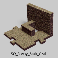 Puzzle Lock,Dungeon Squares,SQ 3 Way - Stair C