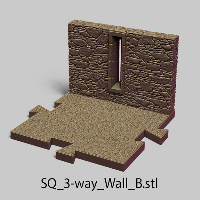 Puzzle Lock,Dungeon Squares,SQ 3 Way - Wall B