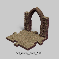 Puzzle Lock,Dungeon Squares,SQ 4 Way - Arch A