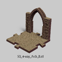 Puzzle Lock,Dungeon Squares,SQ 4 Way - Arch B