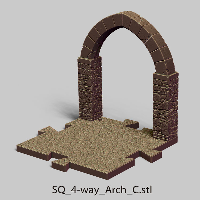 Puzzle Lock,Dungeon Squares,SQ 4 Way - Arch C