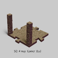 Puzzle Lock,Dungeon Squares,SQ 4 Way - Corner B