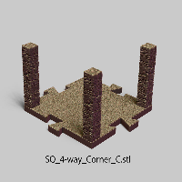 Puzzle Lock,Dungeon Squares,SQ 4 Way - Corner C